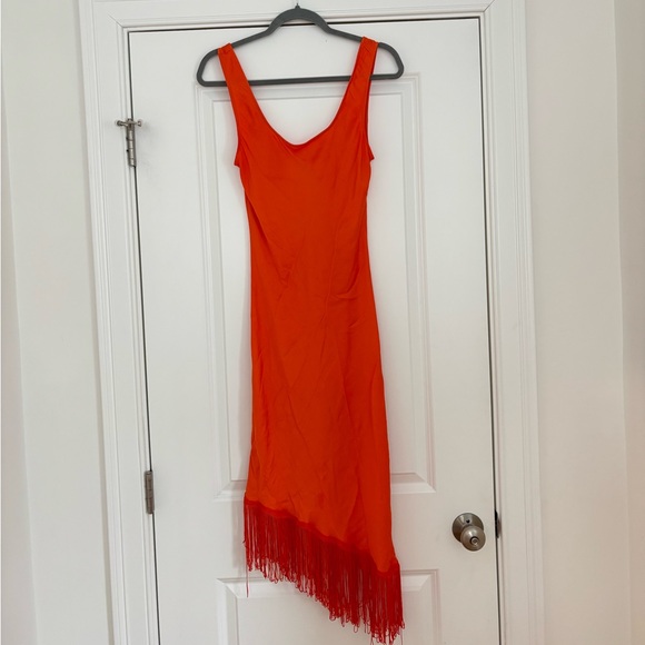 Steve Madden Bright Orange Fringe Maxi Dress - Picture 6 of 11